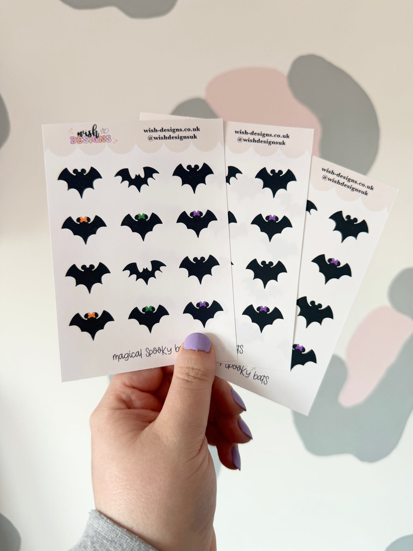 Magical Spooky Bats Vinyl Sticker Sheet