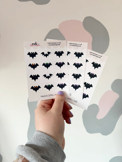 Magical Spooky Bats Vinyl Sticker Sheet