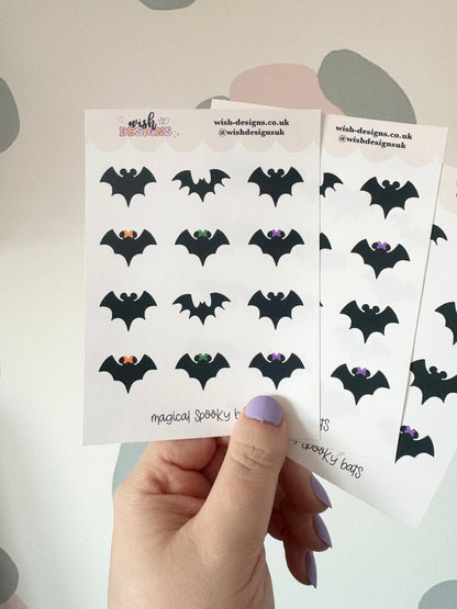 Magical Spooky Bats Vinyl Sticker Sheet