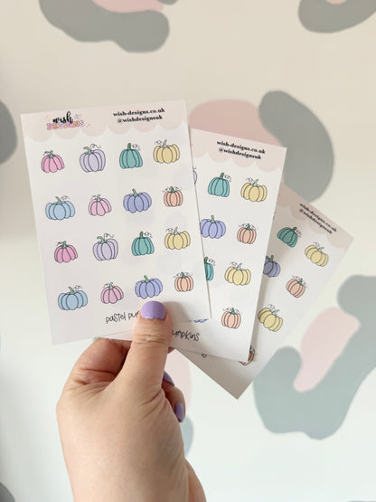 Pastel Pumpkins Vinyl Sticker Sheet