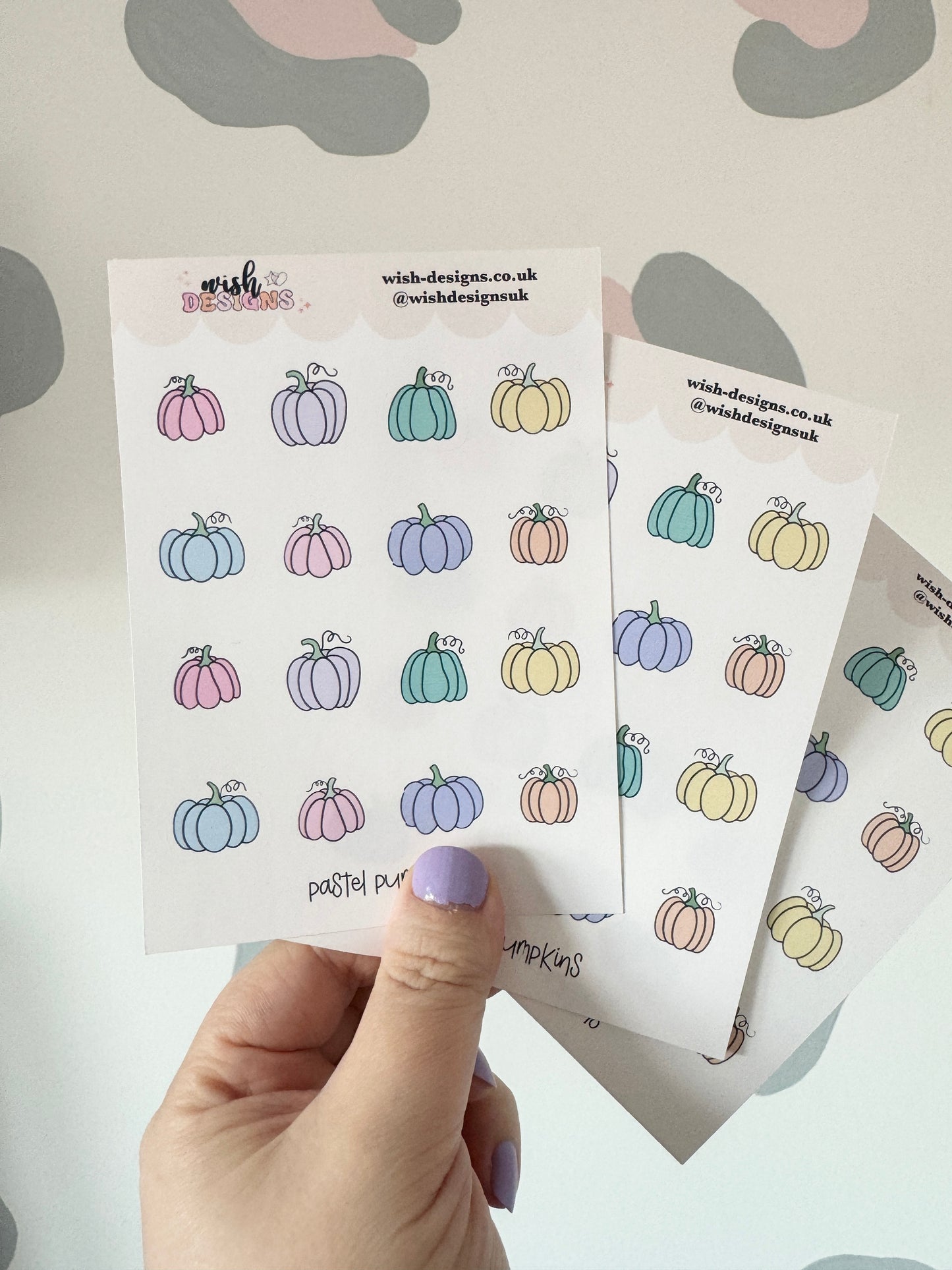 Pastel Pumpkins Vinyl Sticker Sheet