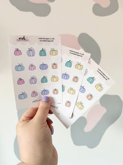 Pastel Pumpkins Vinyl Sticker Sheet