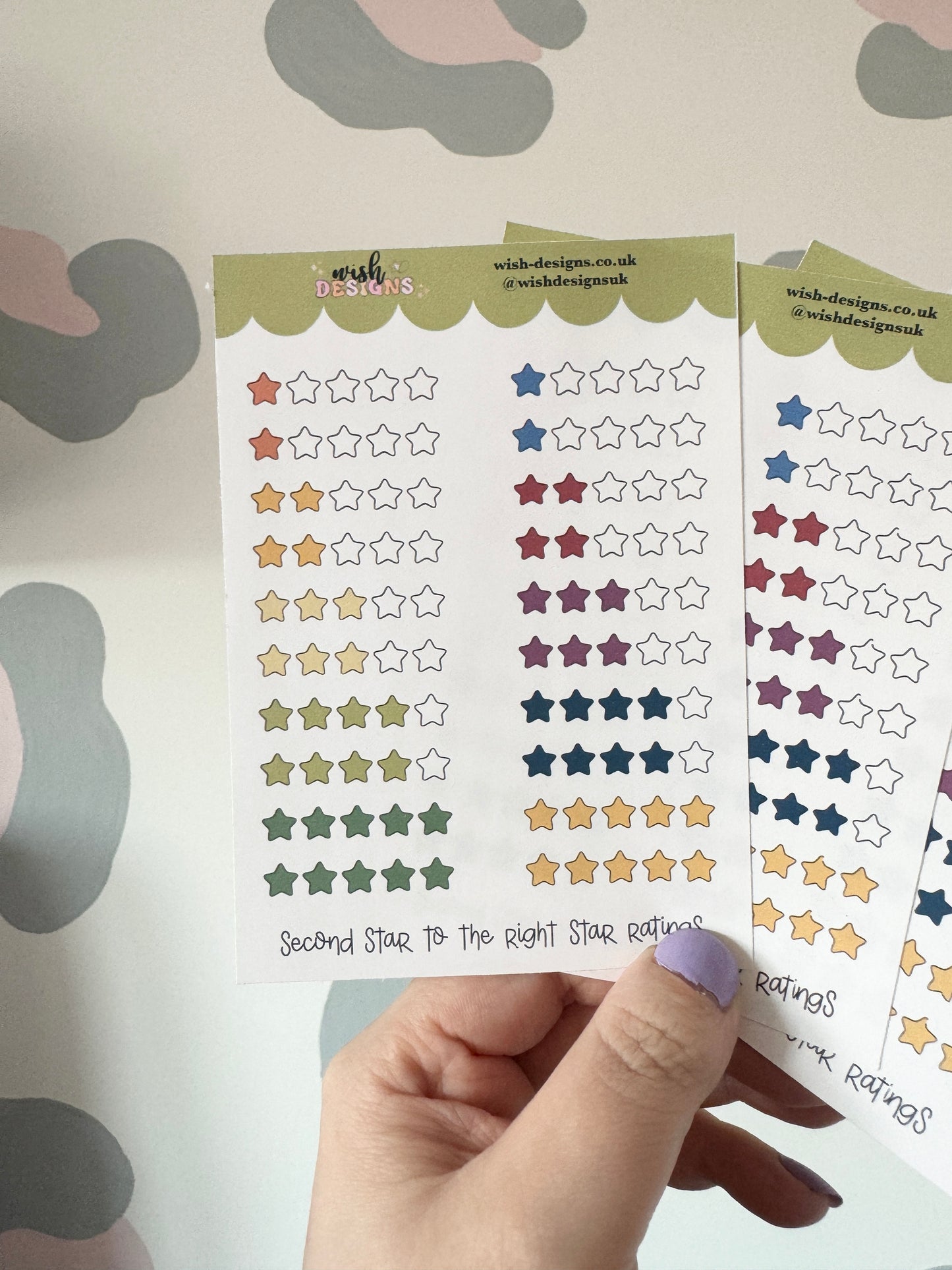 Second Star to the Right Star Ratings Vinyl Sticker Sheet