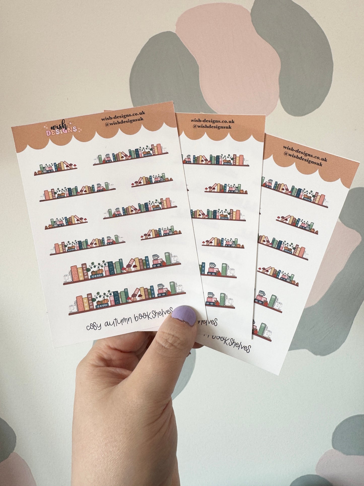 Cosy Autumn Bookshelves Vinyl Sticker Sheet