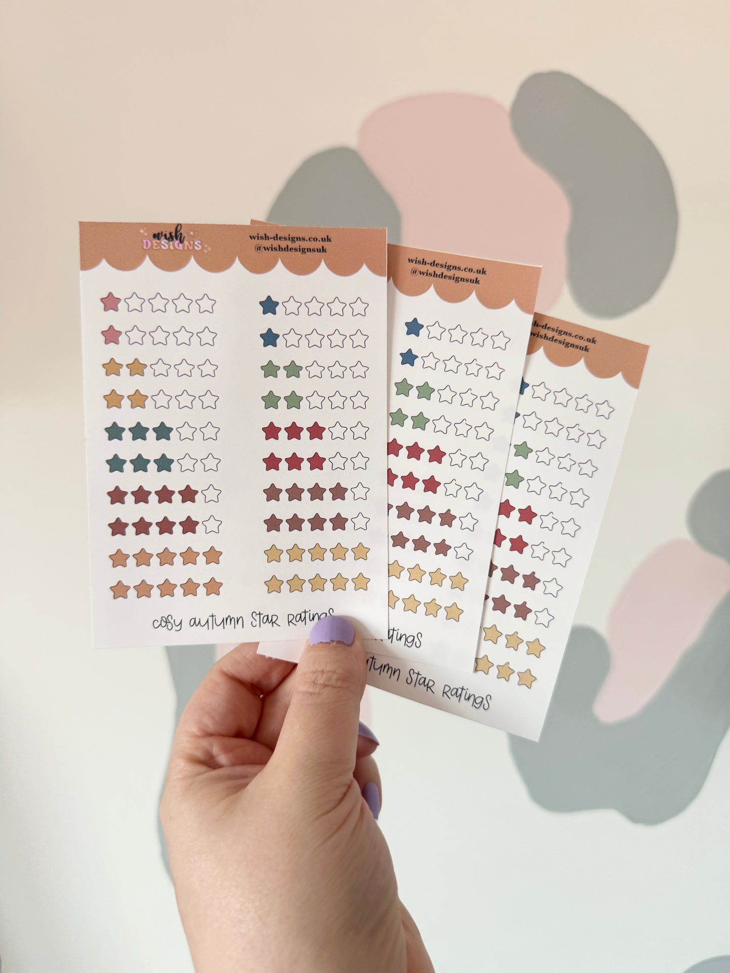 Cosy Autumn Star Ratings Vinyl Sticker Sheet