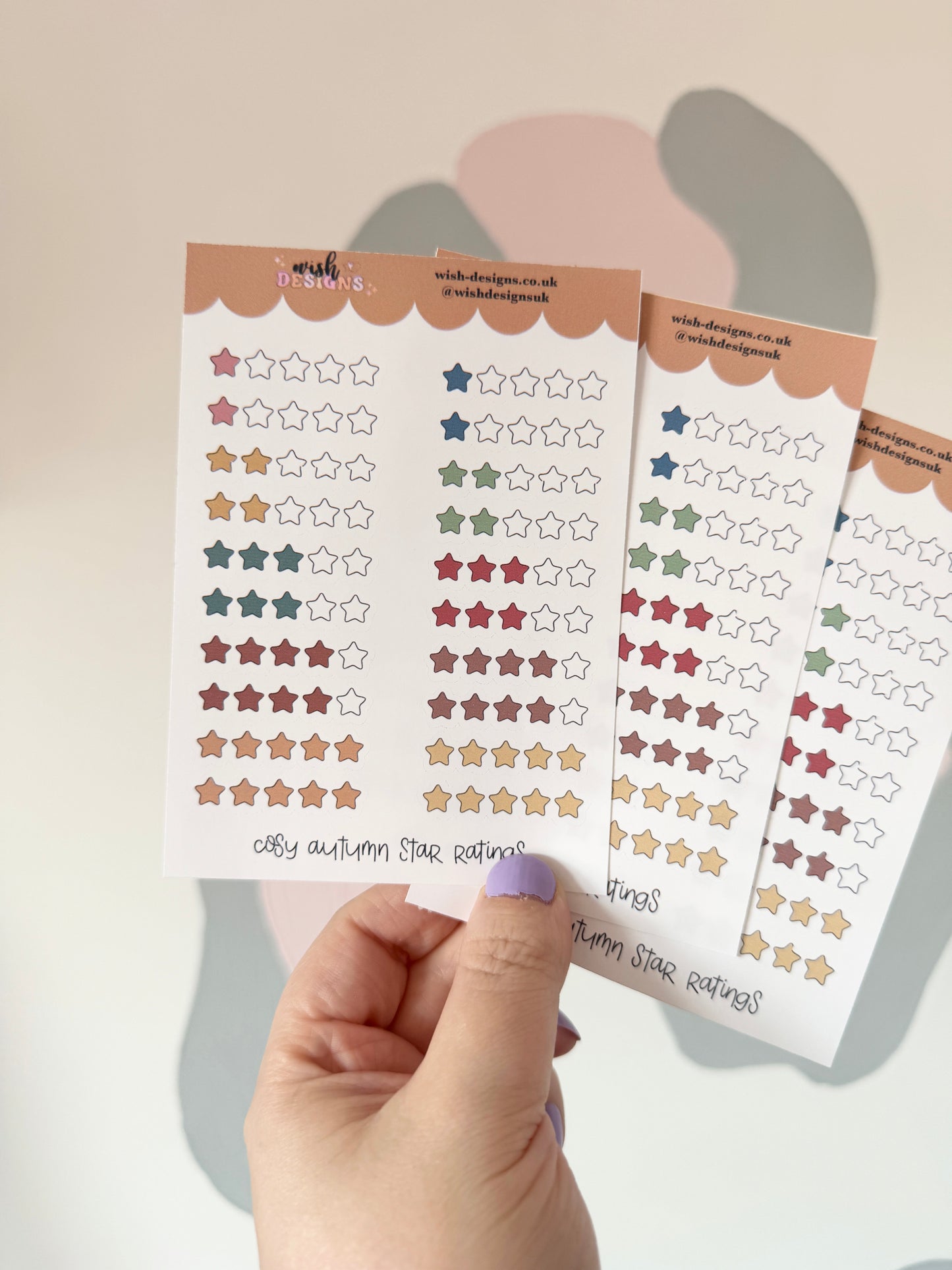 Cosy Autumn Star Ratings Vinyl Sticker Sheet