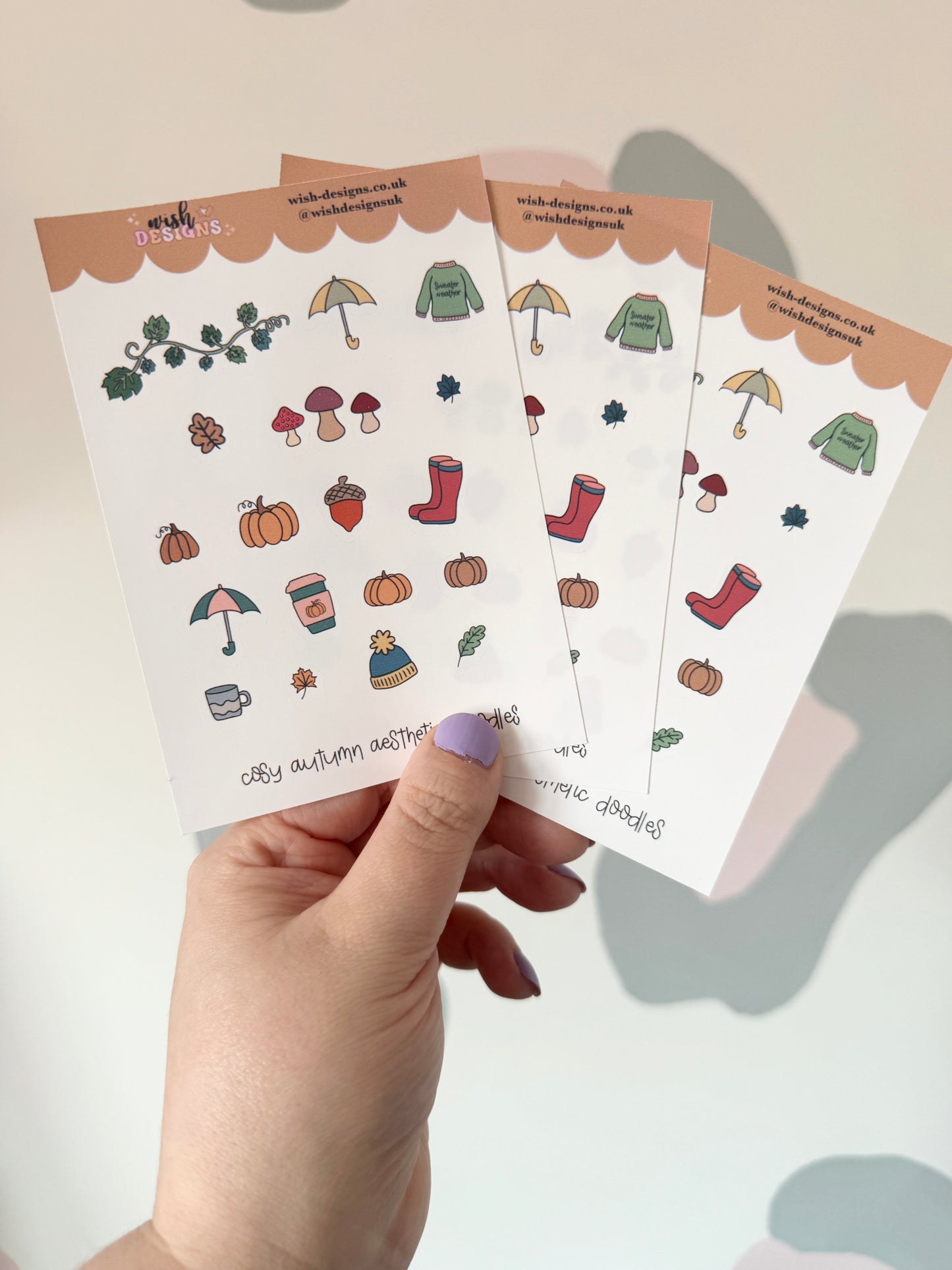 Cosy Autumn Aesthetic Doodles Vinyl Sticker Sheet