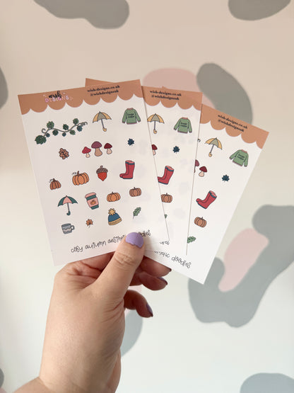 Cosy Autumn Aesthetic Doodles Vinyl Sticker Sheet