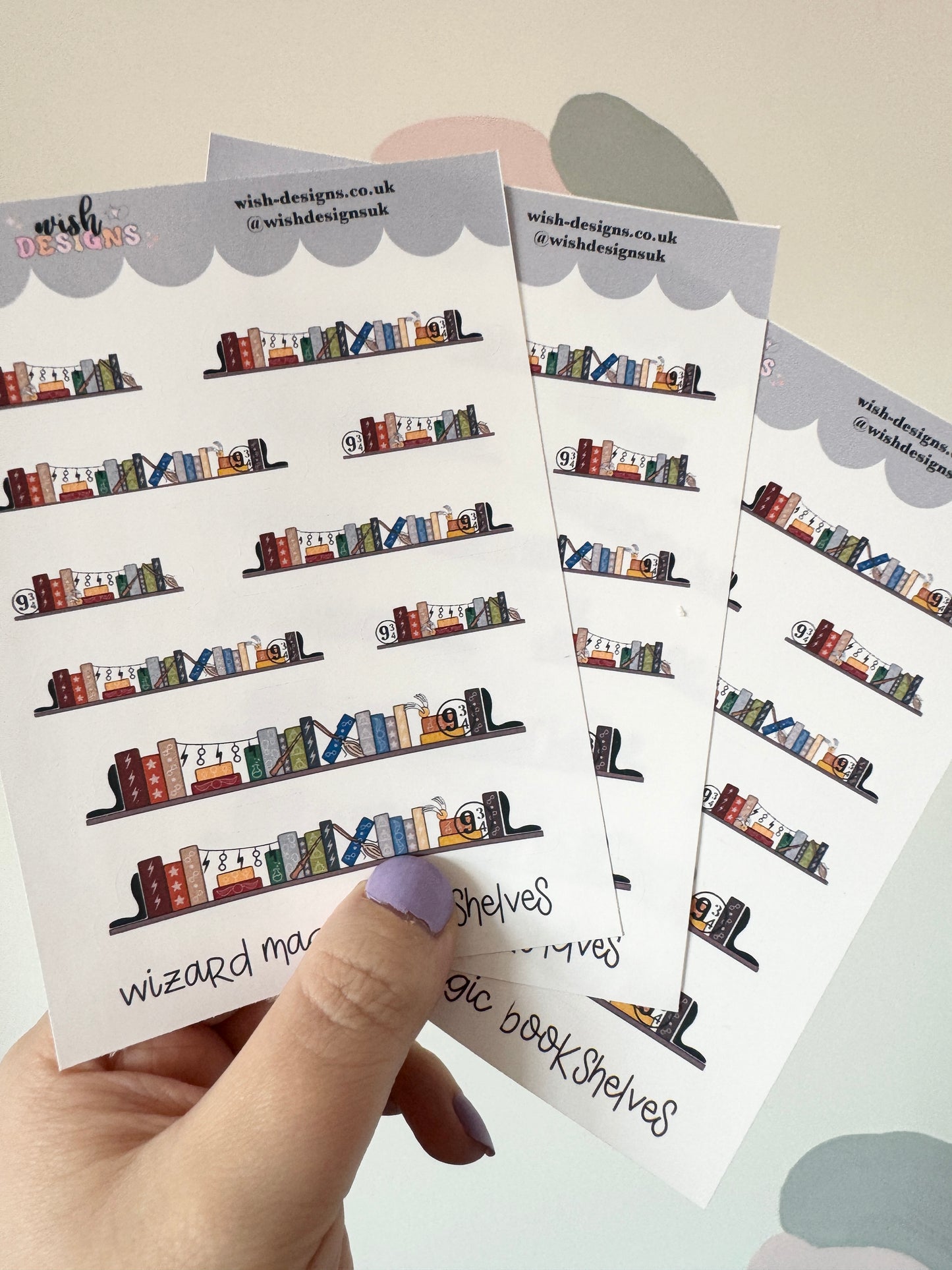 Wizard Magic Bookshelves Vinyl Sticker Sheet