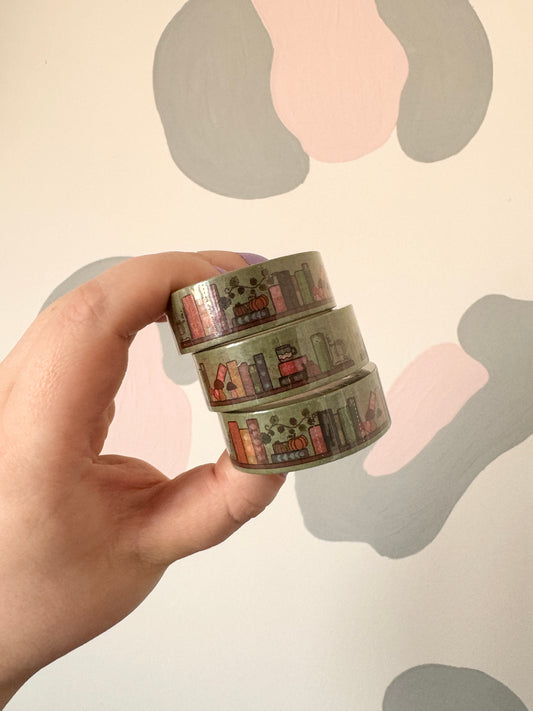 15mm Cosy Autumn Bookshelves Washi Tape