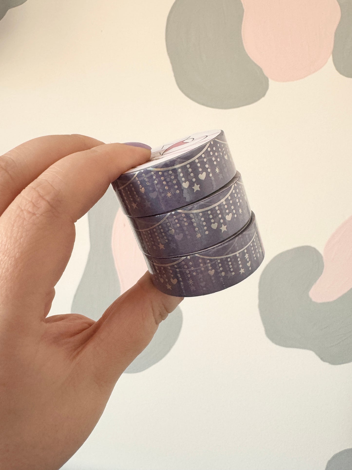 15mm Sparkle Garland Silver Foiled Washi Tape