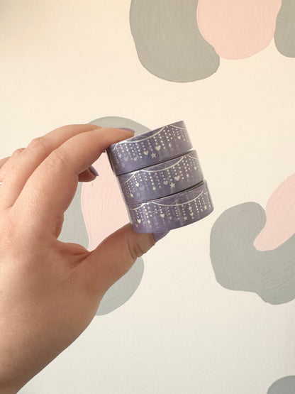 15mm Sparkle Garland Silver Foiled Washi Tape