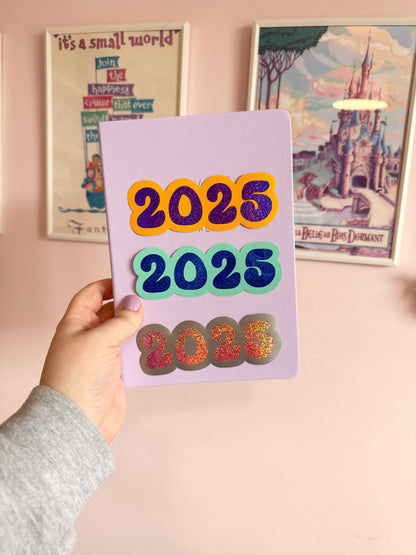 2025 Yellow & Purple Glitter Vinyl