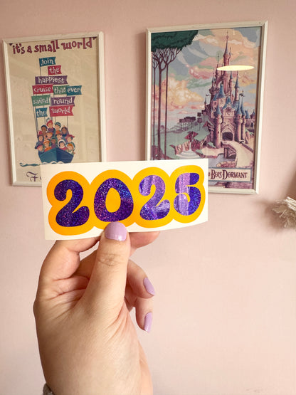 2025 Yellow & Purple Glitter Vinyl