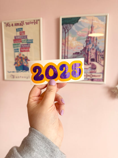 2025 Yellow & Purple Glitter Vinyl