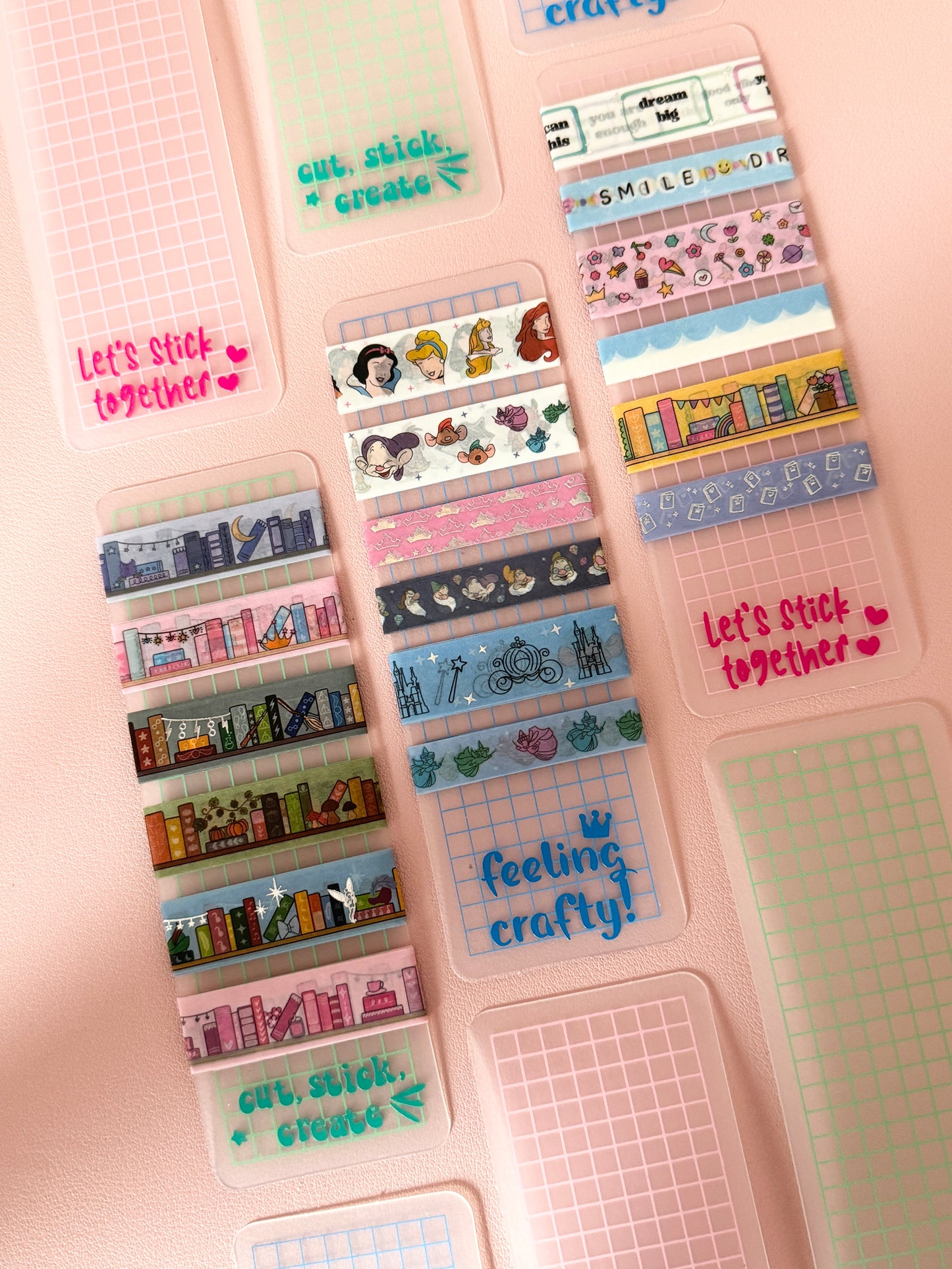 Set of 3 Washi Tape Cards with Vinyl