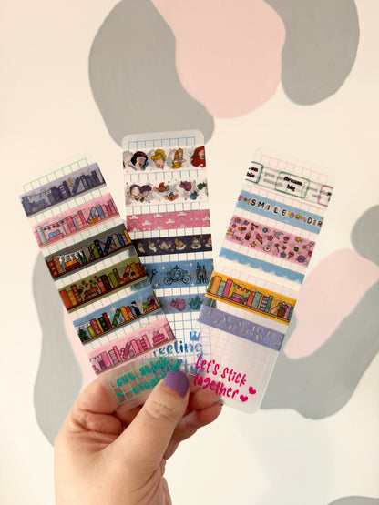 Set of 3 Washi Tape Cards with Vinyl