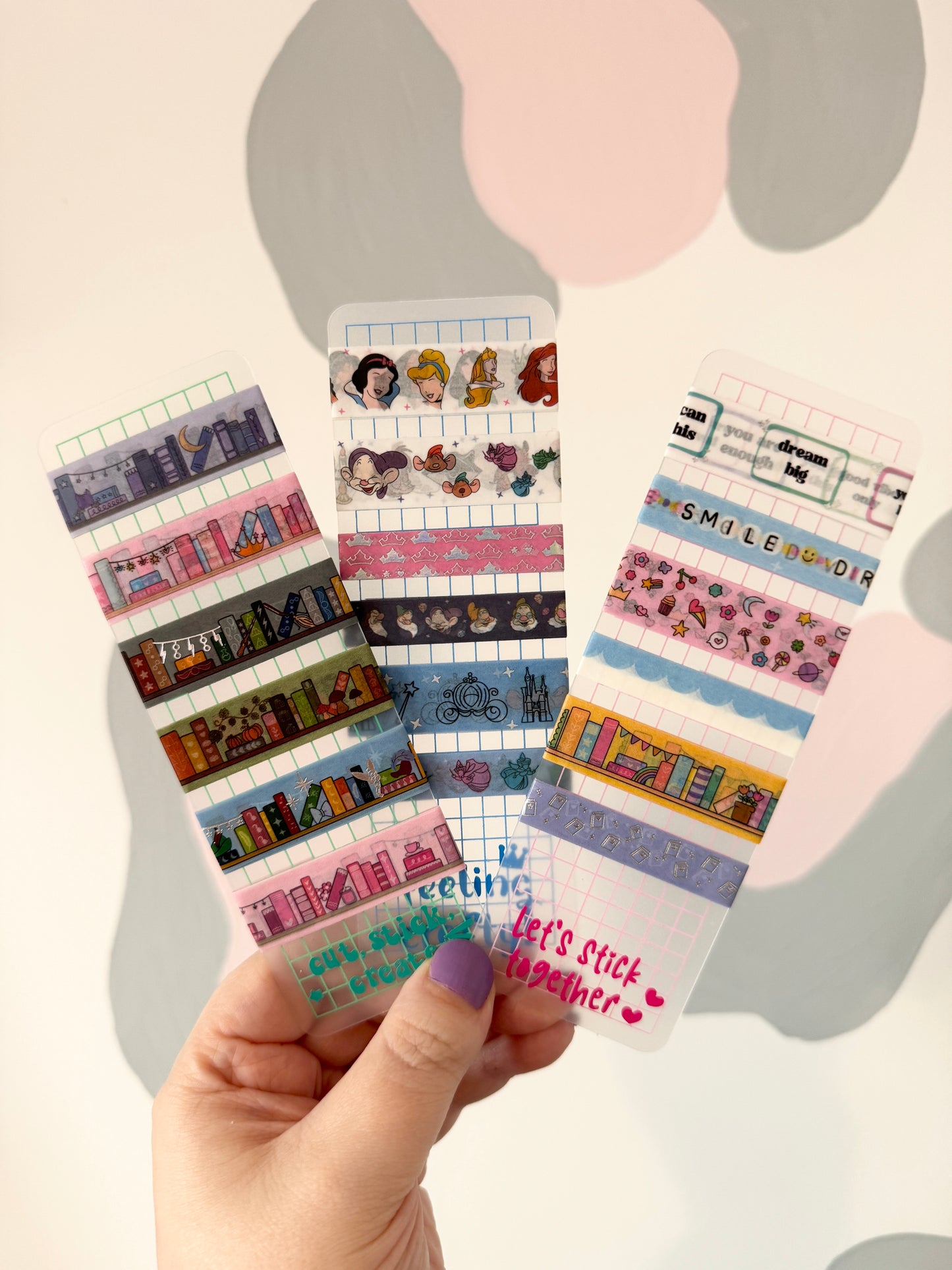 Set of 3 Washi Tape Cards with Vinyl