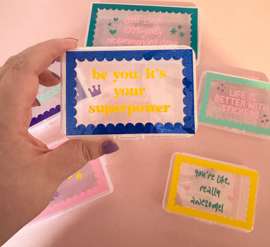 "Be You, It's Your Superpower" Small Sticker Storage Box