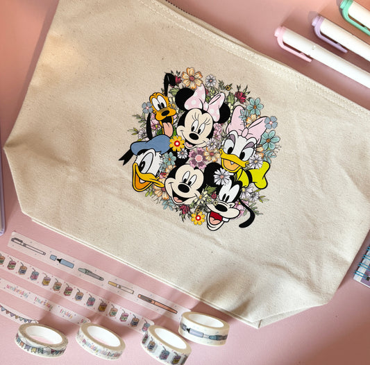 Floral Magical Friends Pouch/Tote Bag