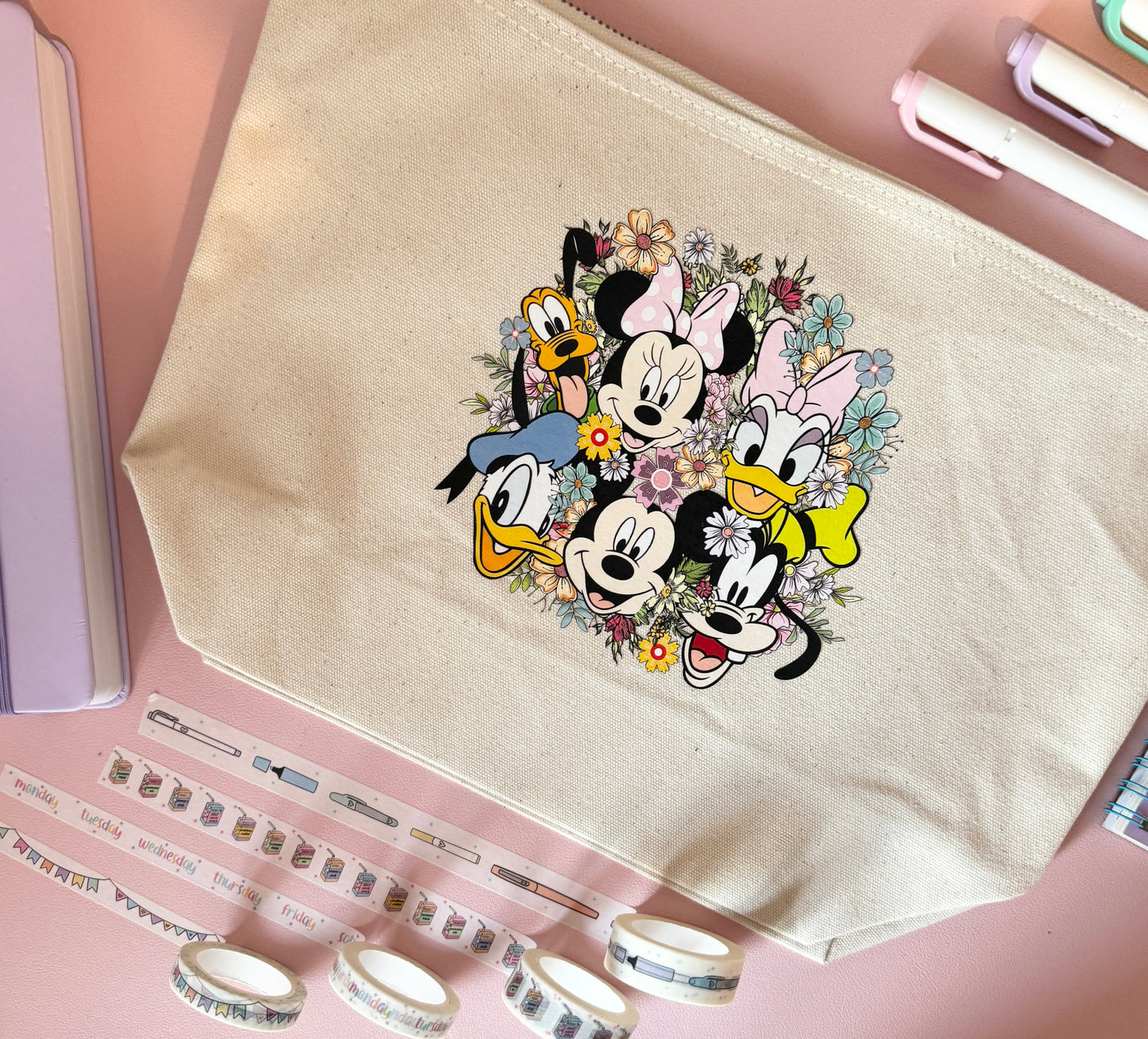 Floral Magical Friends Pouch/Tote Bag