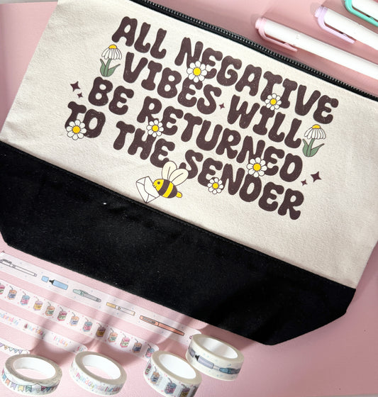 No Negative Vibes Pouch/Tote Bag