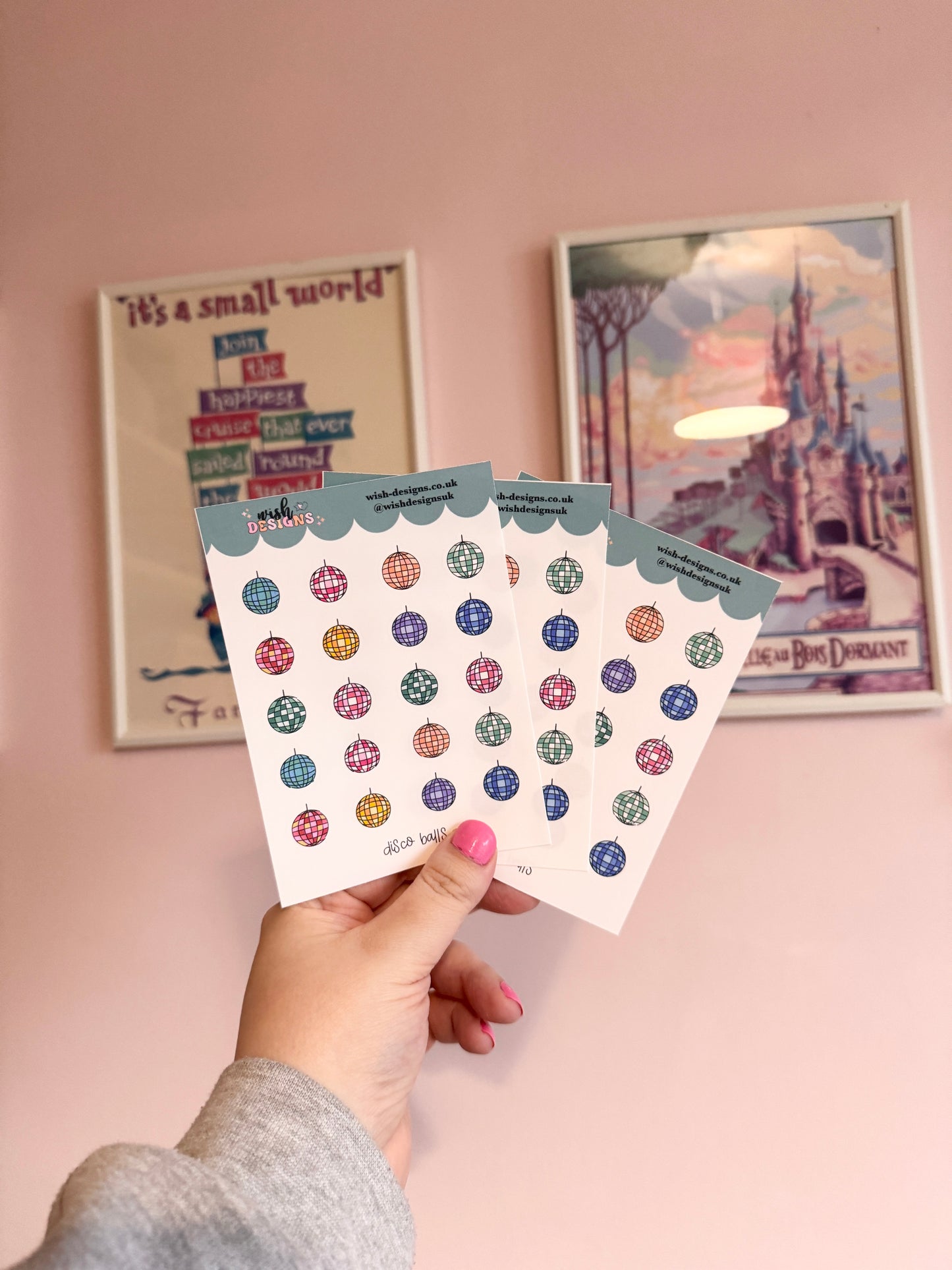 Colourful Disco Balls Vinyl Sticker Sheet