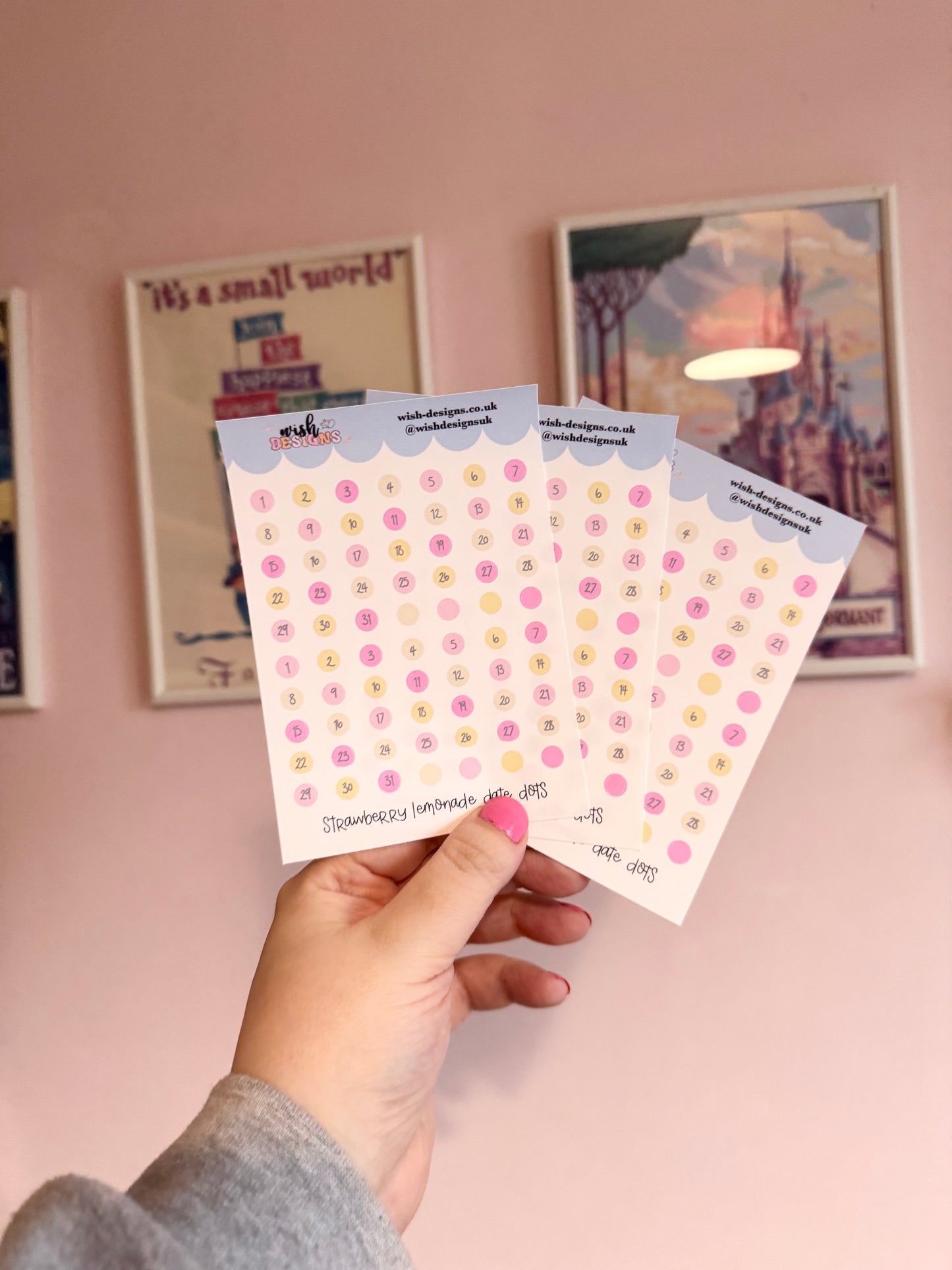 Strawberry Lemonade Date Dots Vinyl Sticker Sheet