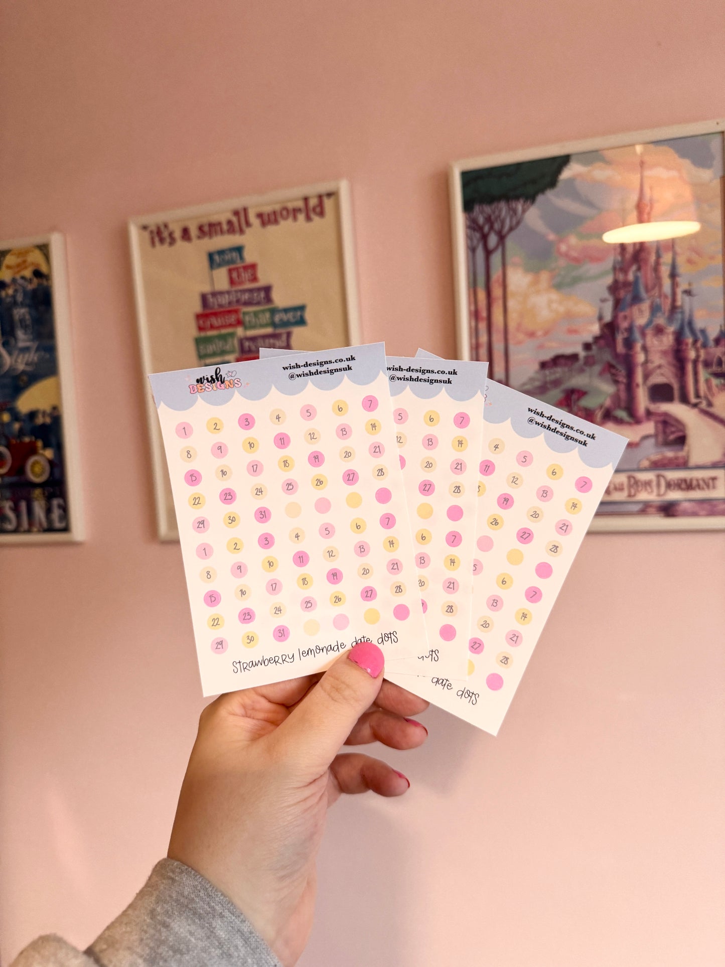 Strawberry Lemonade Date Dots Vinyl Sticker Sheet