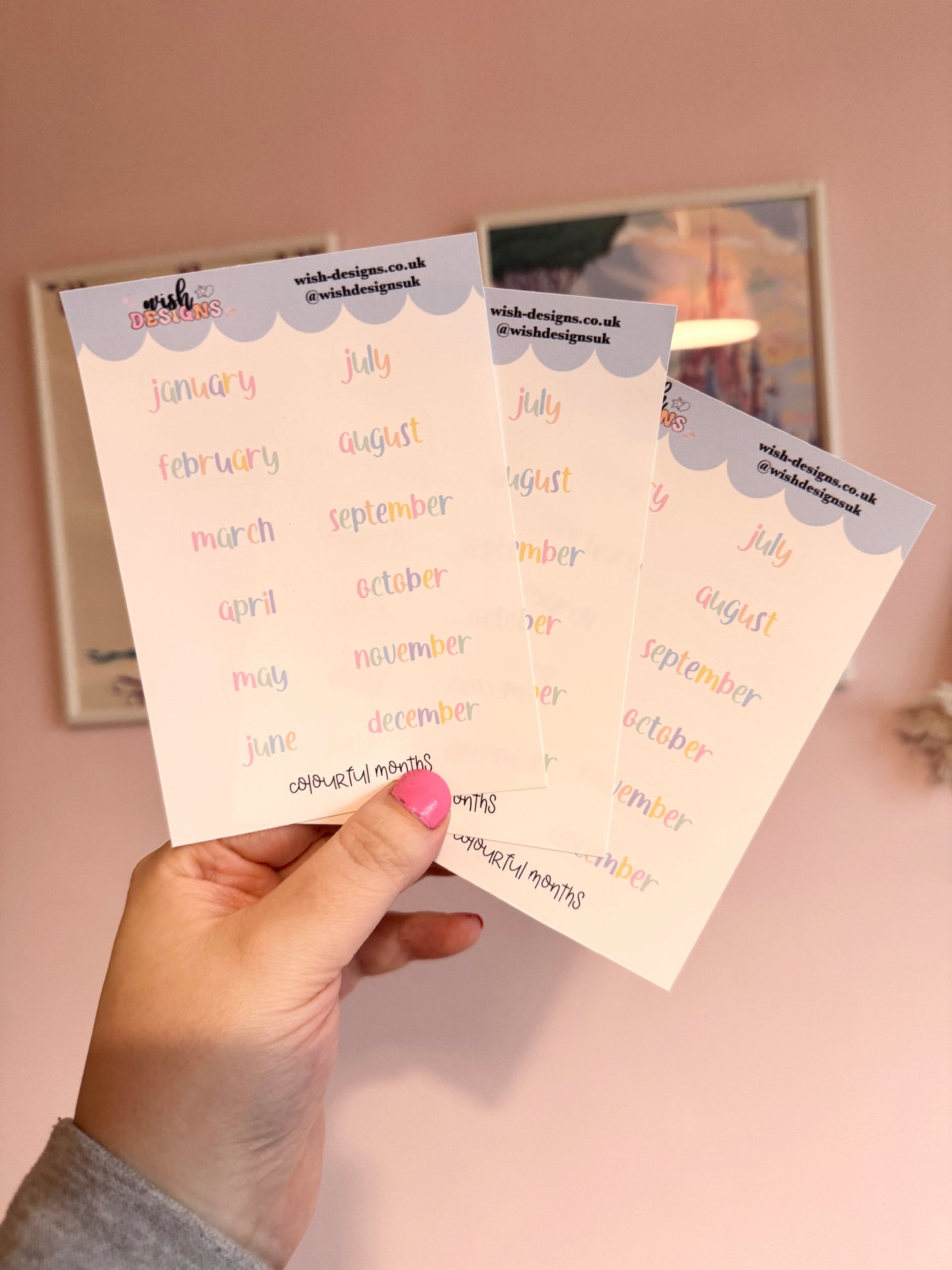 Colourful Months Vinyl Sticker Sheet