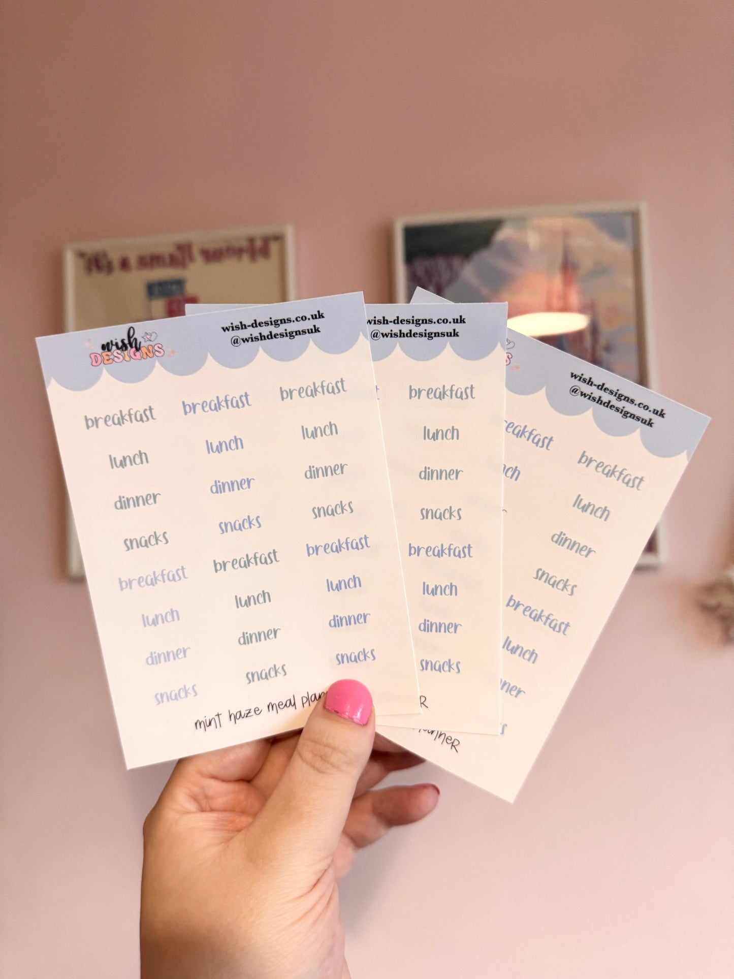 Mint Haze Meal Planner Vinyl Sticker Sheet