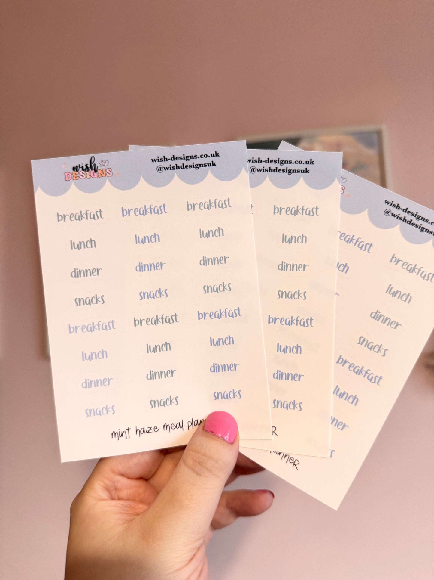 Mint Haze Meal Planner Vinyl Sticker Sheet