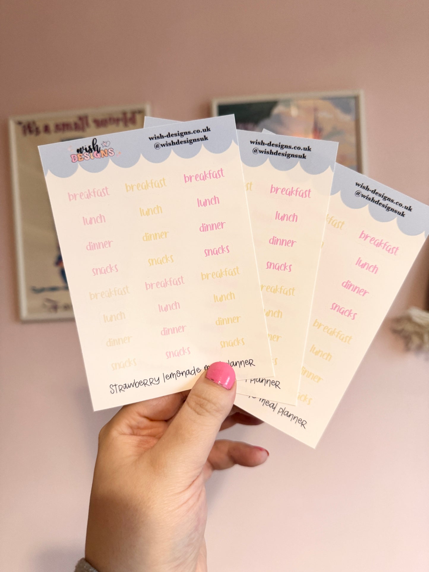 Strawberry Lemonade Meal Planner Vinyl Sticker Sheet