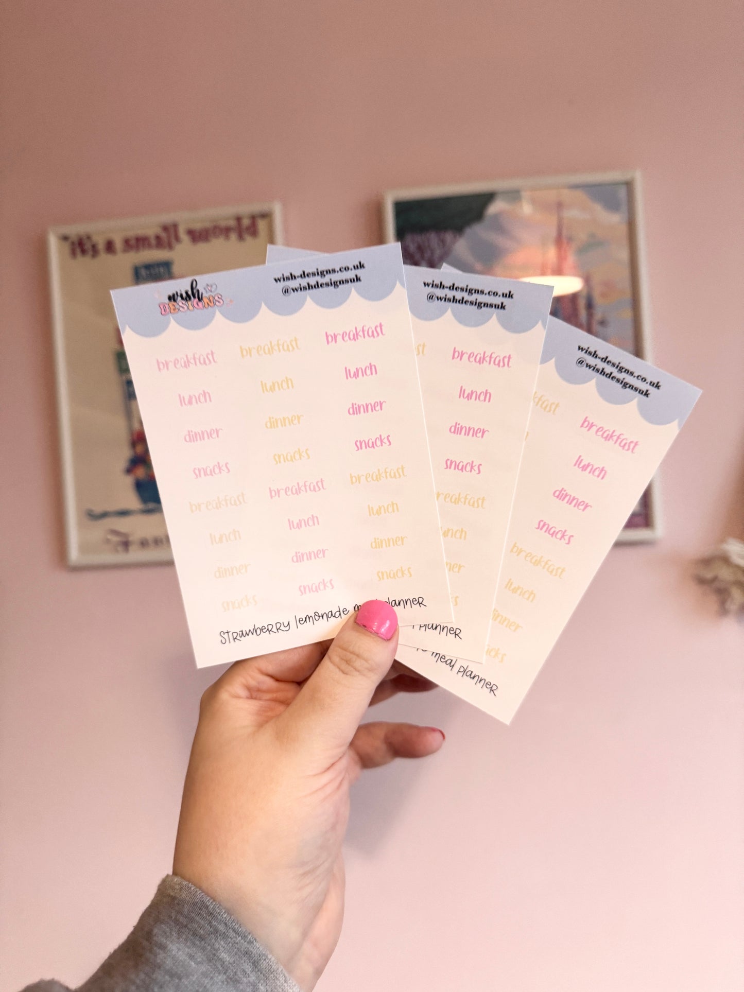 Strawberry Lemonade Meal Planner Vinyl Sticker Sheet