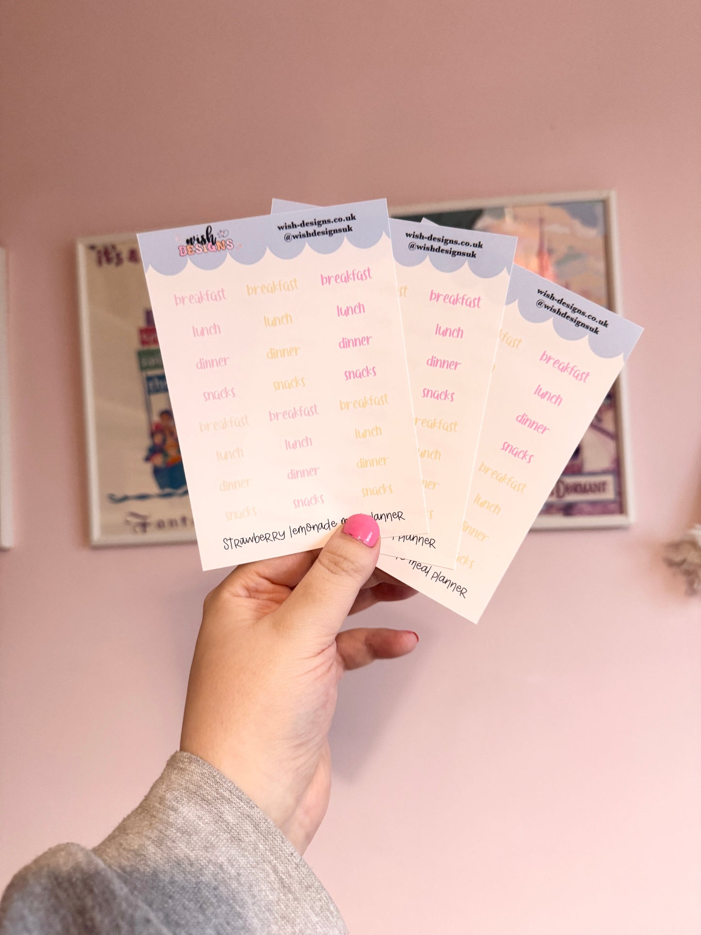 Strawberry Lemonade Meal Planner Vinyl Sticker Sheet