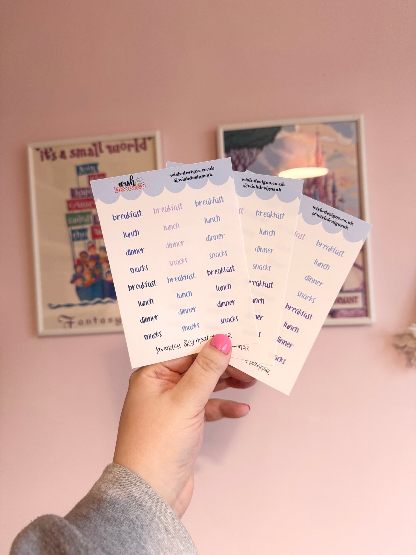 Lavender Sky Meal Planner Vinyl Sticker Sheet