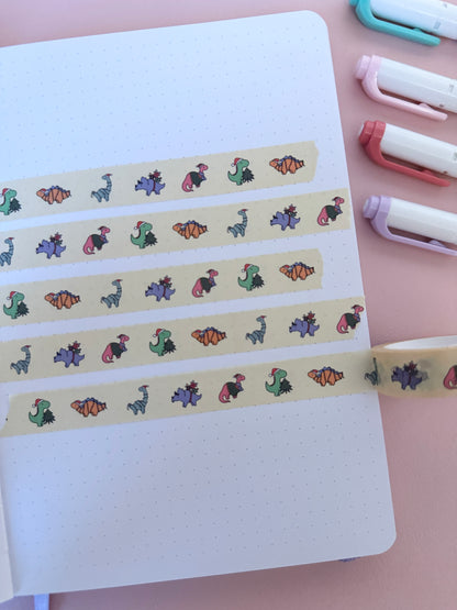 15mm Christmas Dinosaurs Washi Tape