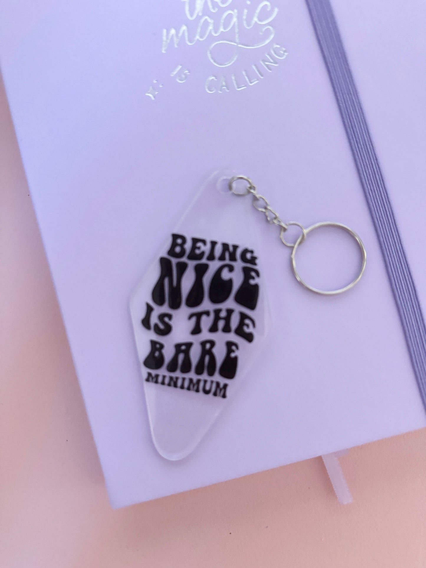 'Be Nice' Motel Keyring