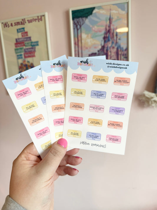 Positive Reminders Vinyl Sticker Sheet