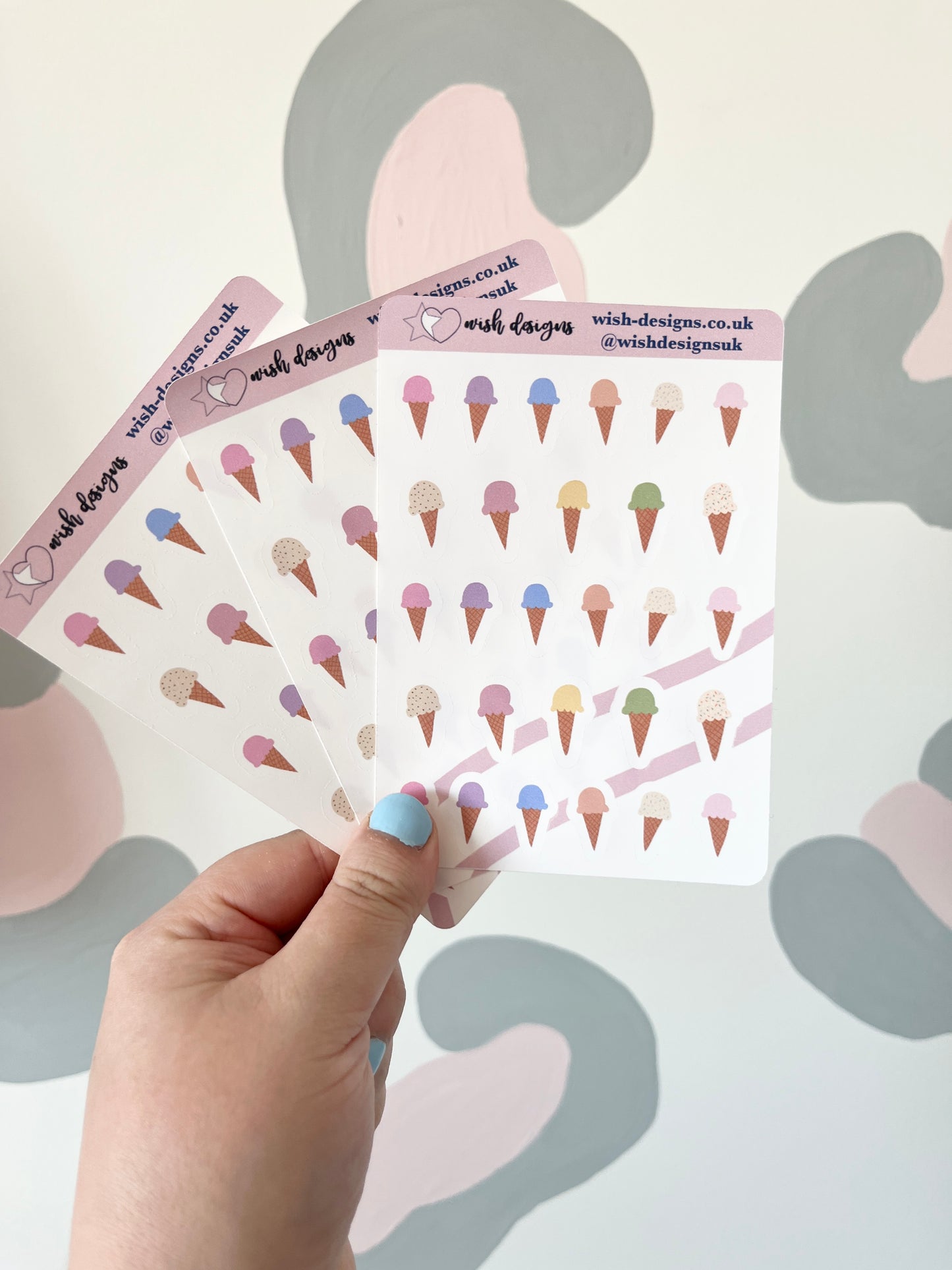 Ice Cream Cones Vinyl Sticker Sheet