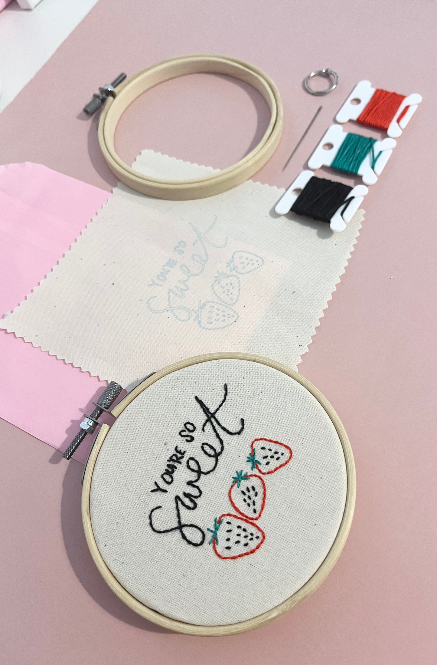 "You're So Sweet" Strawberry Embroidery Kit