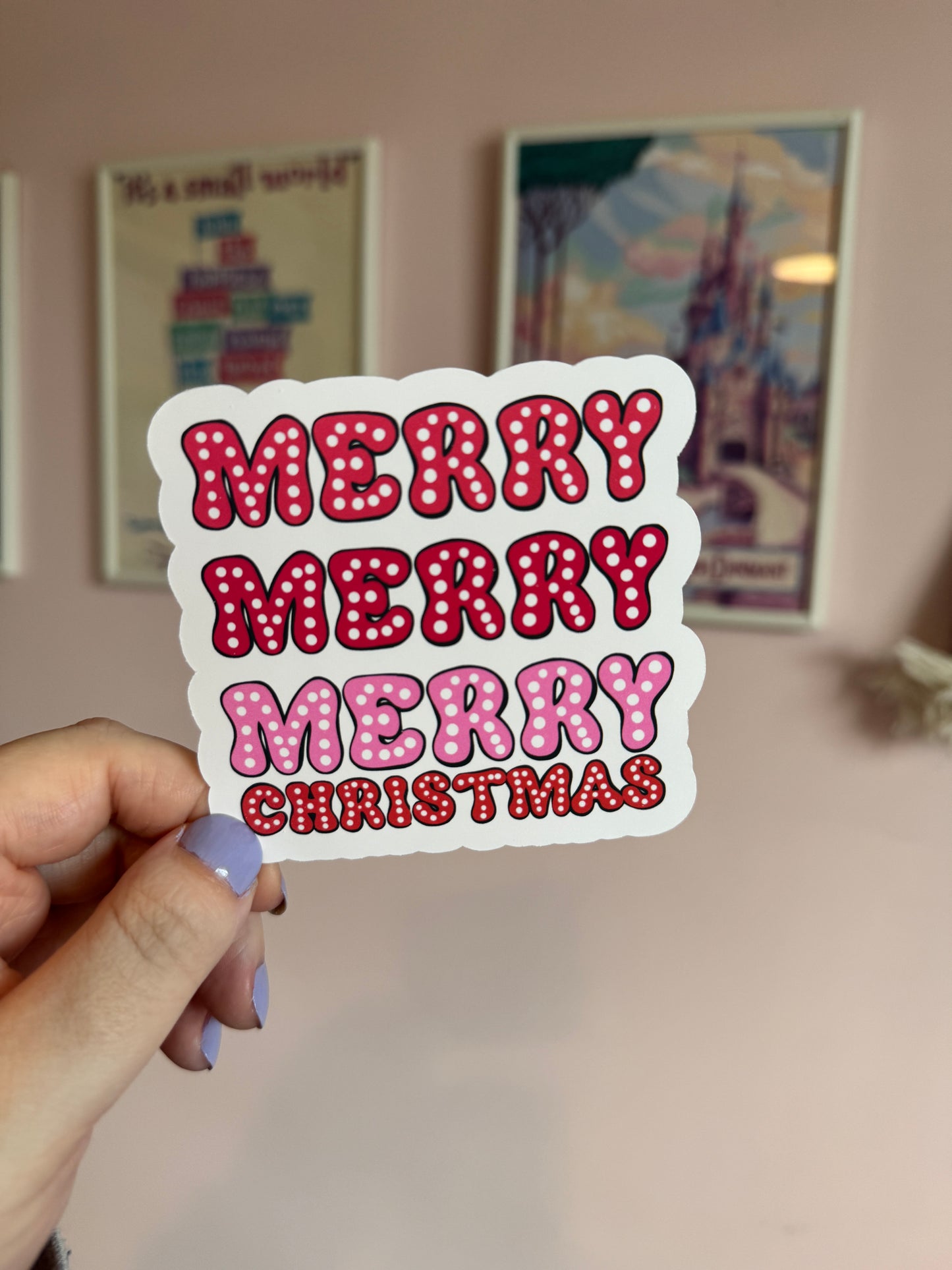 Merry Merry Merry Christmas Vinyl Sticker