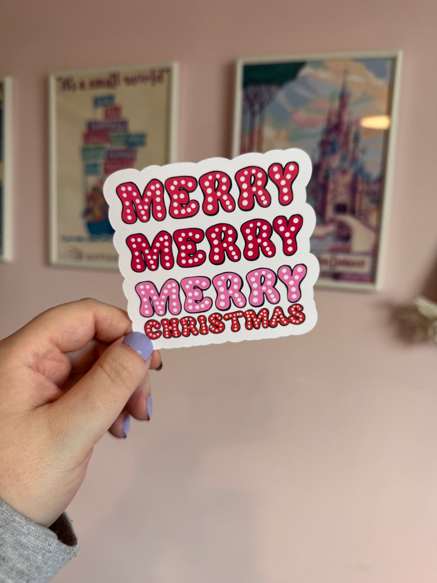 Merry Merry Merry Christmas Vinyl Sticker