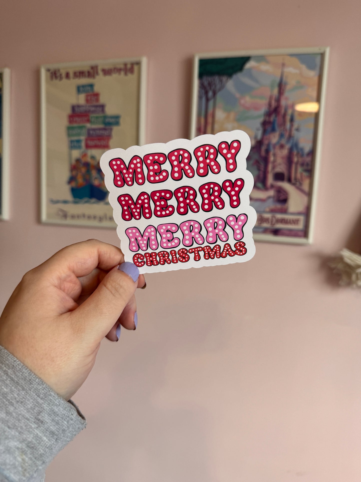 Merry Merry Merry Christmas Vinyl Sticker