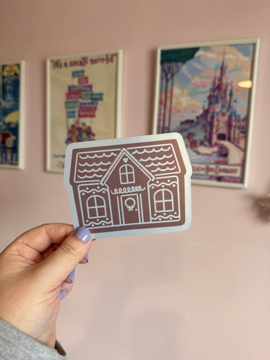 Gingerbread House Holographic Sticker