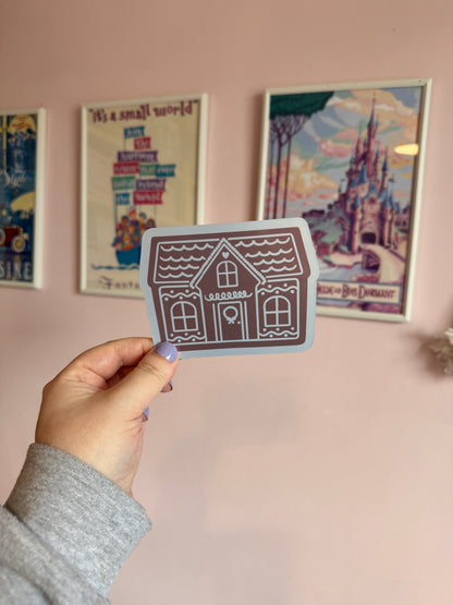 Gingerbread House Holographic Sticker