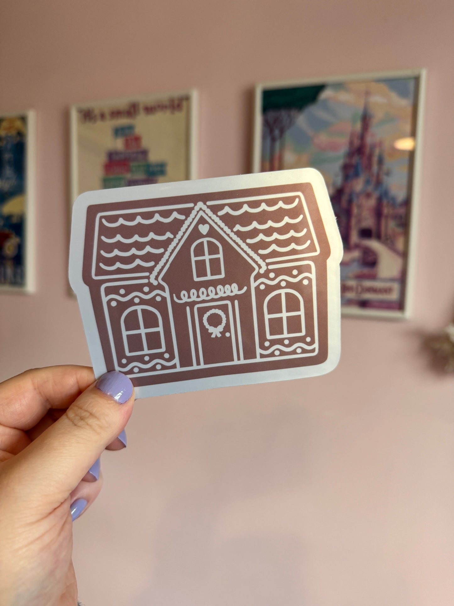 Gingerbread House Holographic Sticker