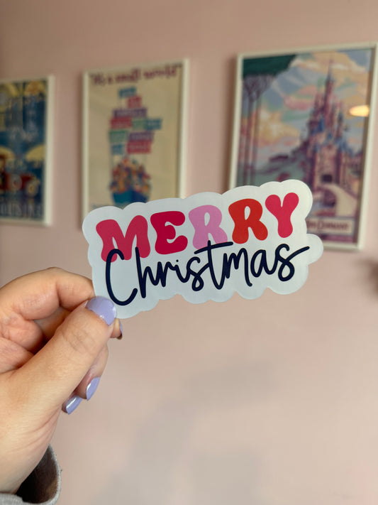 Merry Christmas Holographic Sticker