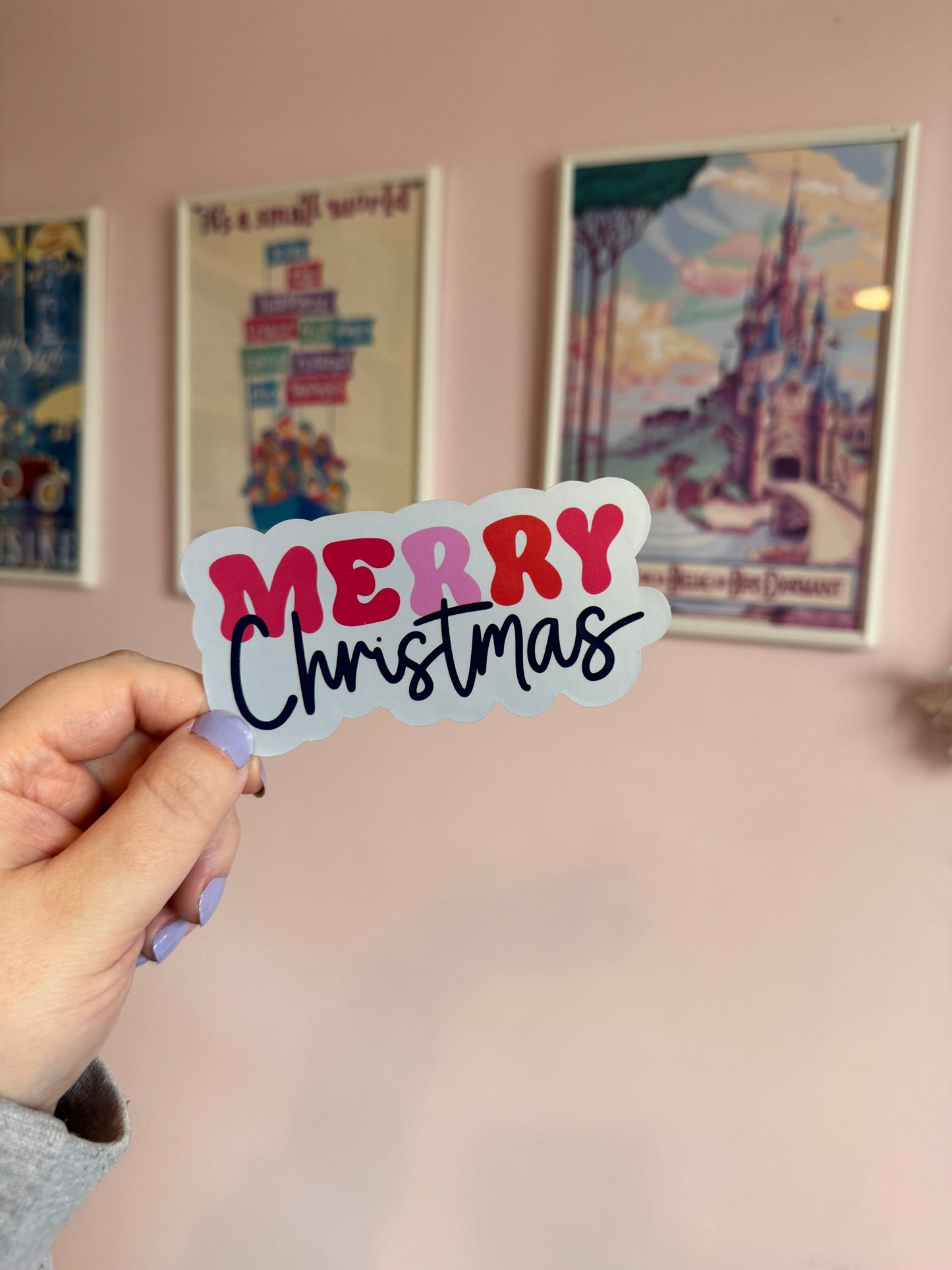 Merry Christmas Holographic Sticker