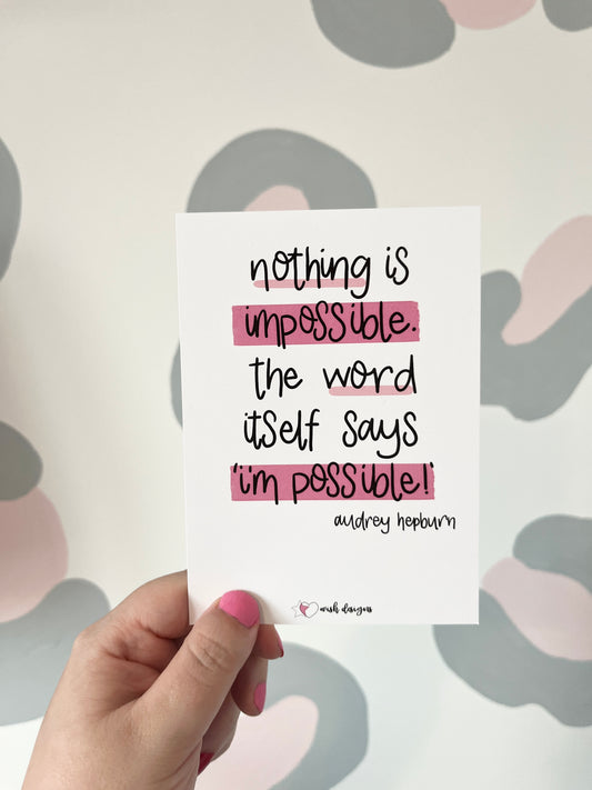 Nothing is Impossible Postcard